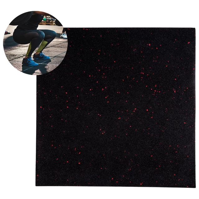 Hantelmatte inSPORTline Proteko II 50x50x1,5 cm - schwarz-rot