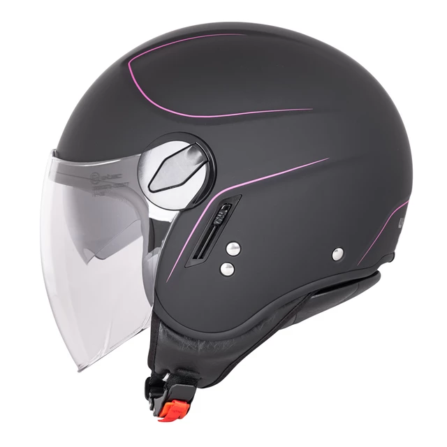 W-TEC Vernante Motorroller Helm - Black Matt-Corsa Red