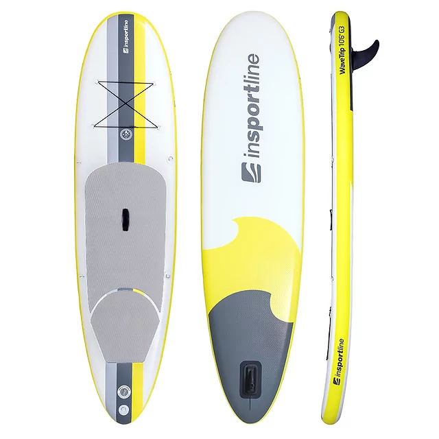 Paddleboard mit Zubehör inSPORTline WaveTrip 10'6" G3 - gelb