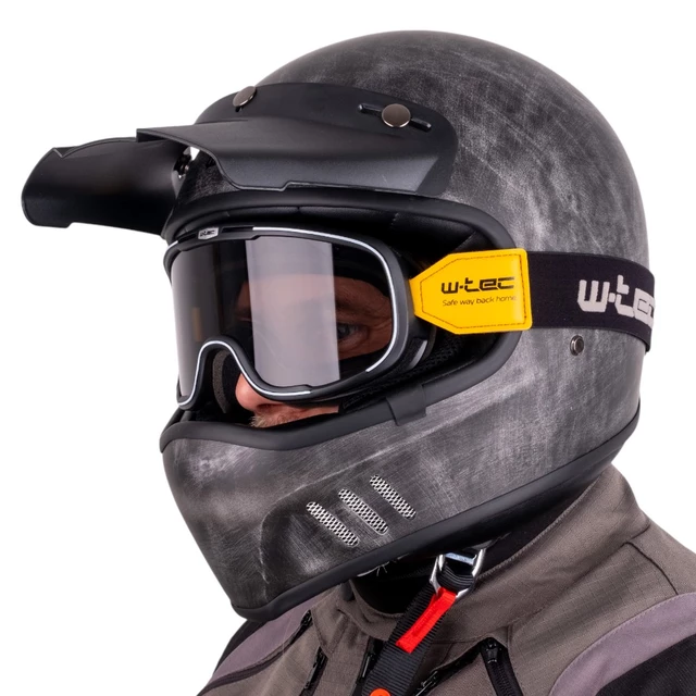 Motocross Helm W-TEC Retron - Rostiges Grau