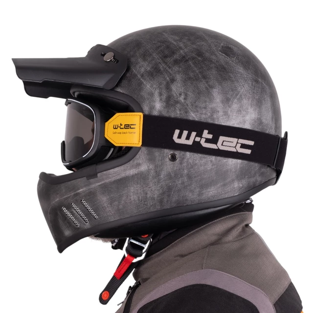 Motocross Helm W-TEC Retron - Rostiges Grau