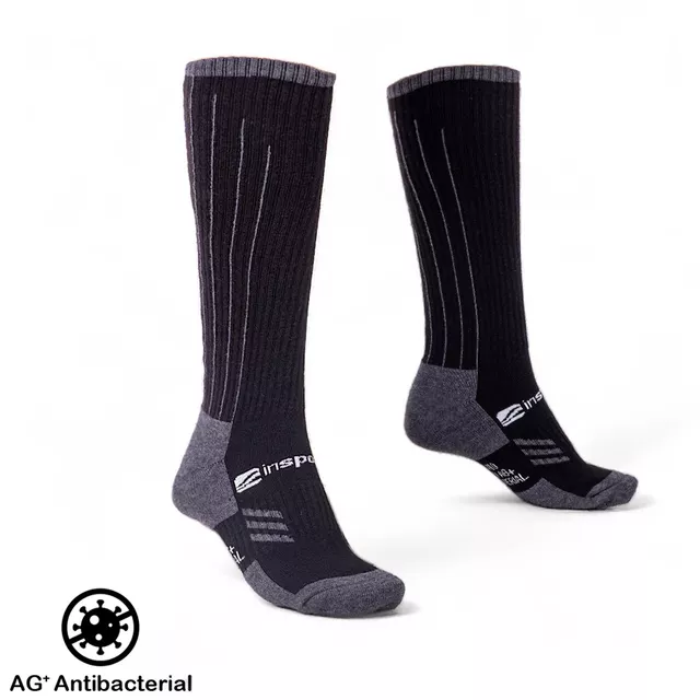 Merino-Socken inSPORTline Meritic Ski AG+ antibakteriell - schwarz-grau