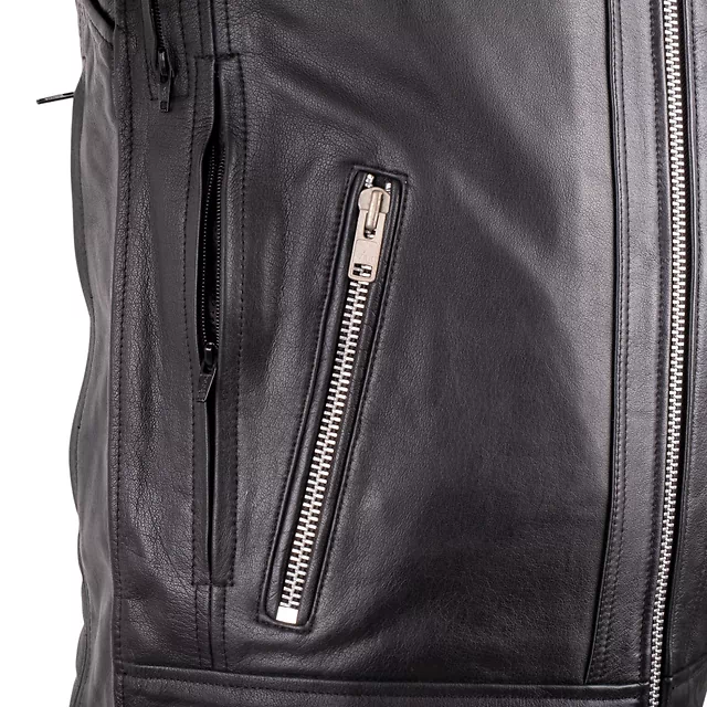 W-TEC Murayo Leder-Motorradjacke - schwarz