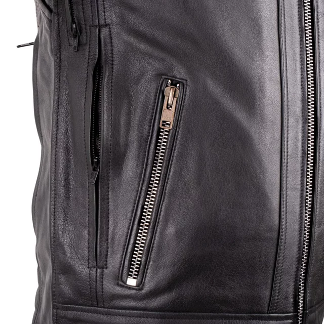W-TEC Murayo II Leder-Motorradjacke - schwarz