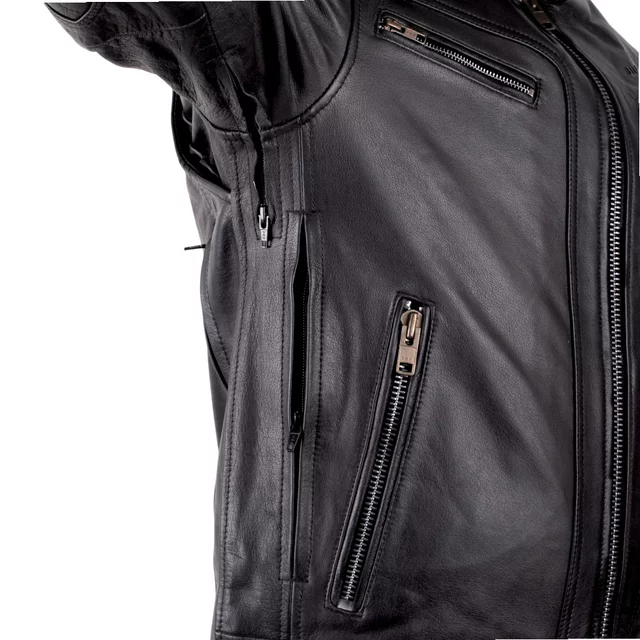 W-TEC Murayo II Leder-Motorradjacke - schwarz