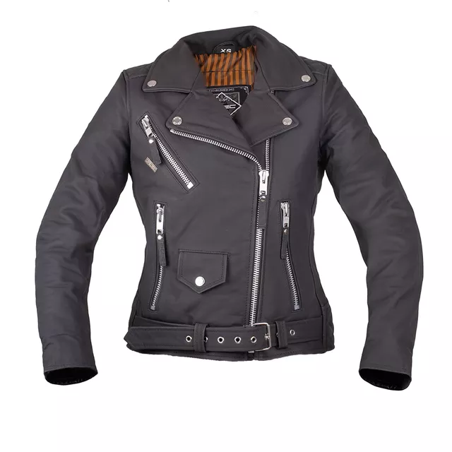 W-TEC Brinea Damen Motorrad Lederjacke - mattschwarz