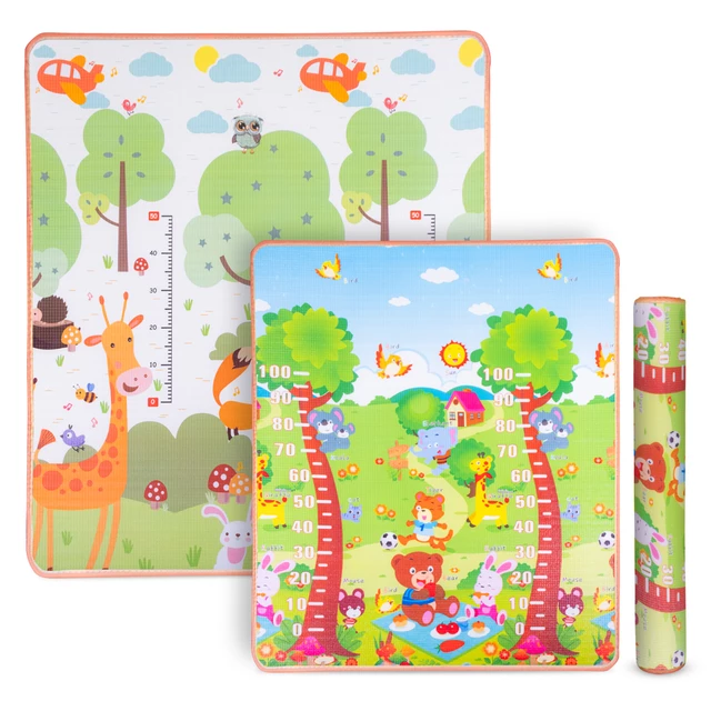 Rollende Kindermatte inSPORTline Lhotino 150x180x1,5 cm - Žirafa/Strom