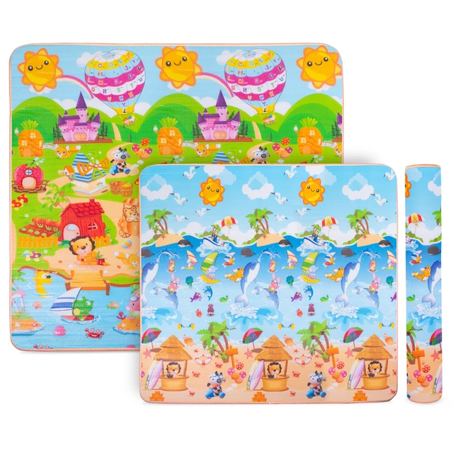 Rollende Kindermatte inSPORTline Lhotino 200x180x1,5 cm - Pláž/Farma