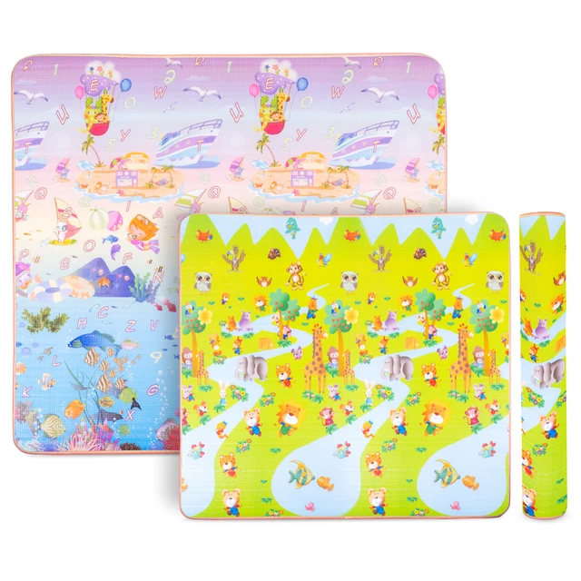 Rollende Kindermatte inSPORTline Lhotino 200x180x1,5 cm - Řeka/Oceán