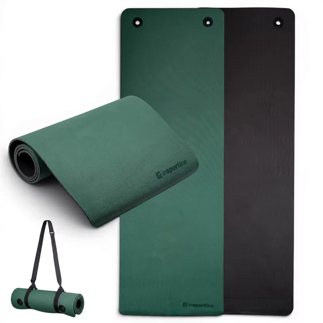 inSPORTline Kikami Trainingsmatte 180 x 61 x 0,8 cm - tmavě zeleno-černá - tmavě zeleno-černá