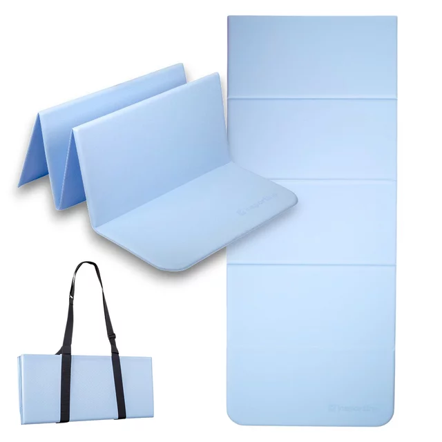 Faltbare Trainingsmatte inSPORTline Lantemi 145 x 61 x 1 cm - hellblau