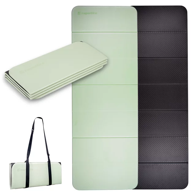 Skládací podložka na cvičení inSPORTline Misette 180x61x0,8 cm - blau-schwarz - matcha zeleno-černá