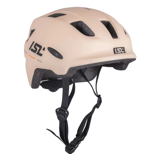 Kinder-Fahrradhelm mit LED-Licht ISL Lumitto - Pearl Weiss - Peach Beige