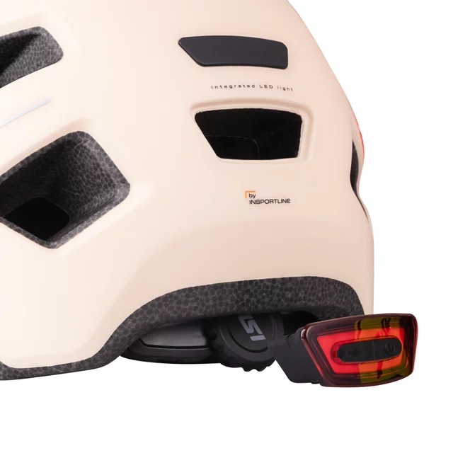 Kinder-Fahrradhelm mit LED-Licht ISL Lumitto - Pearl Weiss