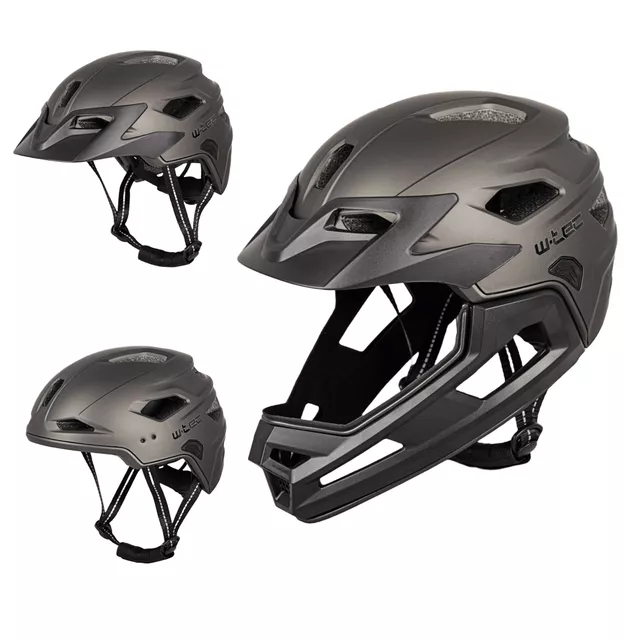 Junior Downhill Helm W-TEC Estreito - Matt Blue - Magic Matt Black