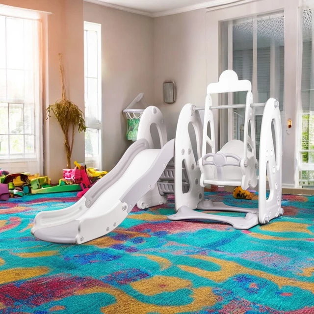 Kinderrutsche mit Schaukel und Korb inSPORTline Nebelino