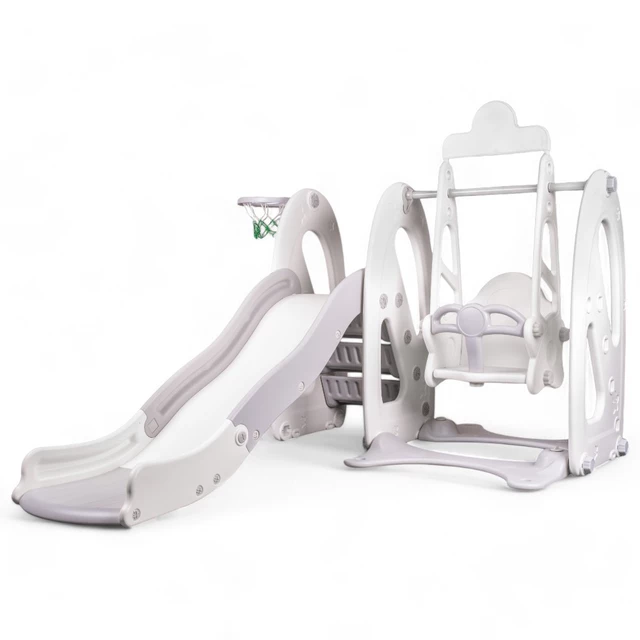 Kinderrutsche mit Schaukel und Korb inSPORTline Nebelino - grau