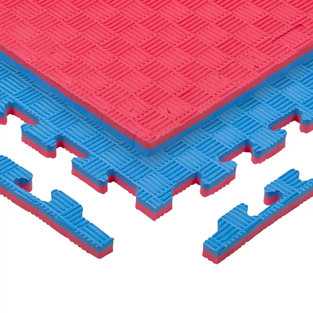 inSPORTline Sazegul 100x100x2 cm Puzzle Tatami-Matte - červeno-modrá, vzor 5 proužků - červeno-modrá, vzor 5 proužků