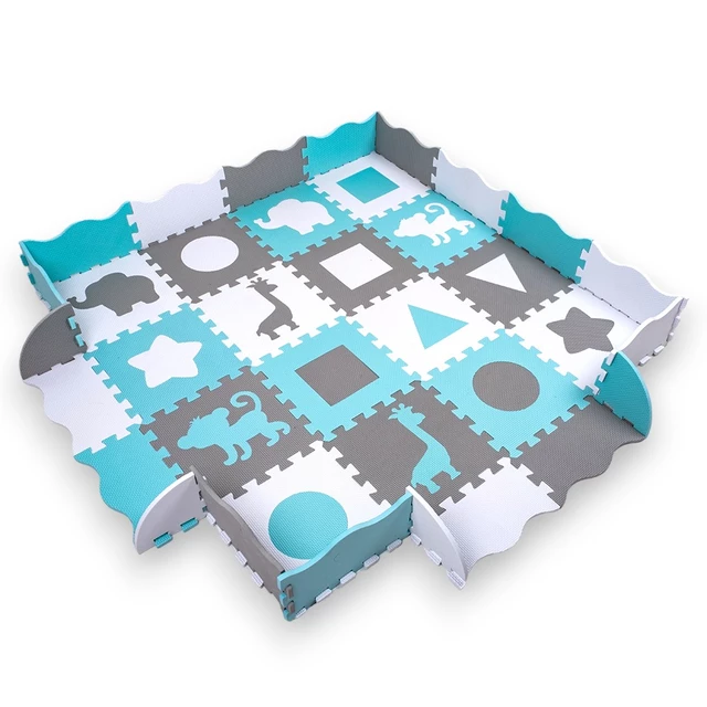 Schaumstoffpuzzle mit Laufstall inSPORTline Smarfino 30,5x30,5x1 cm, 36Stück