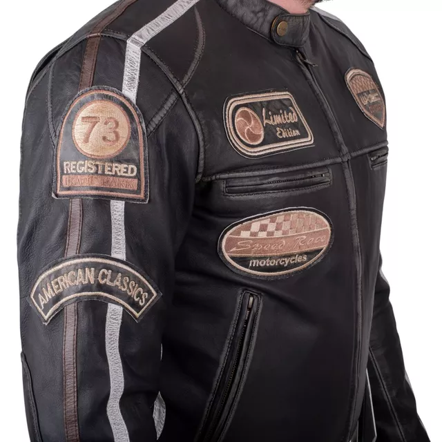 W-TEC Sheawen Vintage Herren Leder Motorradjacke