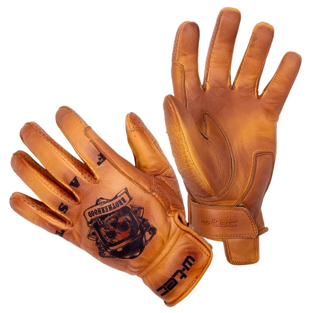 W-TEC Gatorrano Sommer-Motorradhandschuhe aus Leder - braun