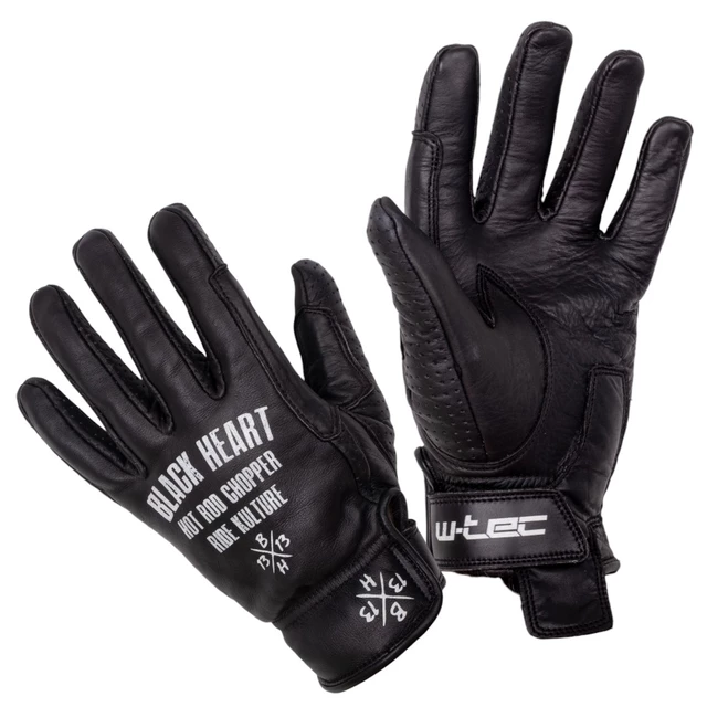 W-TEC Black Heart Darios Sommer-Motorradhandschuhe aus Leder - schwarz