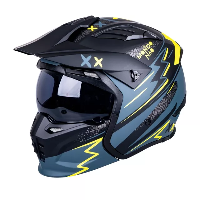 W-TEC Badalone Graphic Modular-Helm - matně černá-žlutá