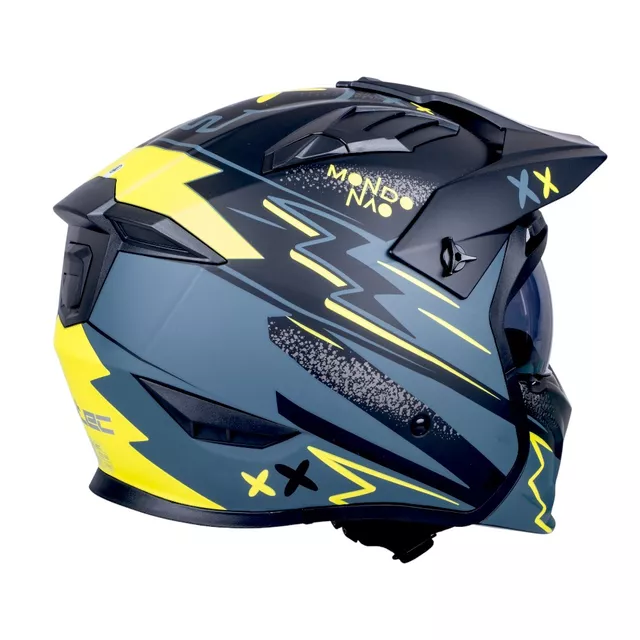 W-TEC Badalone Graphic Modular-Helm - matně černá-žlutá