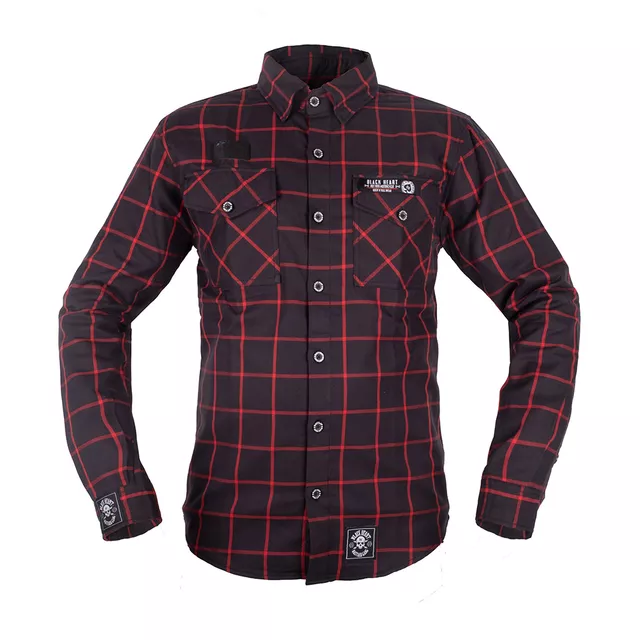 W-TEC Black Heart Respector II Hemd - černá s modrým pruhem - černá s červeným pruhem