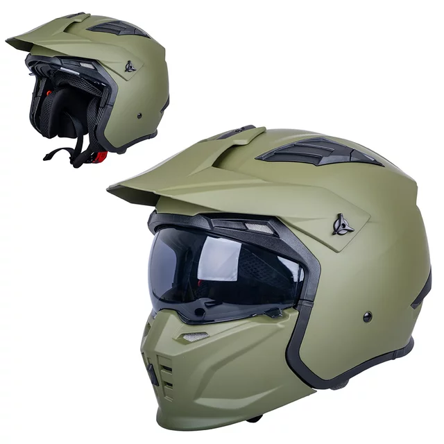 W-TEC Badalone Army Modular Helm - béžová matná - matně olivová