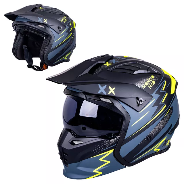 W-TEC Badalone Graphic Modular-Helm - matně černá-žlutá - matně černá-žlutá