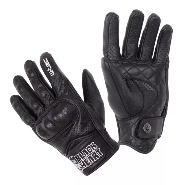 W-TEC Black Heart Rookah Leder-Motorradhandschuhe - schwarz