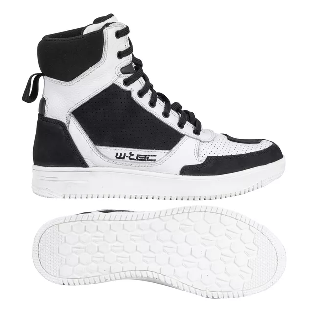 W-TEC Bastige Motorradstiefel - schwarz-weiß