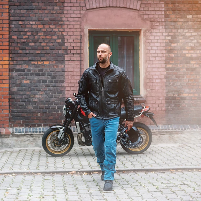 W-TEC Valebravo Leder Motorradjacke - schwarz