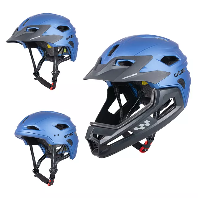 Junior Downhill Helm W-TEC Estreito - Magic Matt Black - Matt Blue