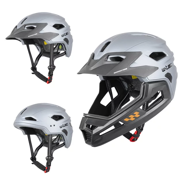 Junior Downhill Helm W-TEC Estreito - Magic Matt Black - Matt Metal