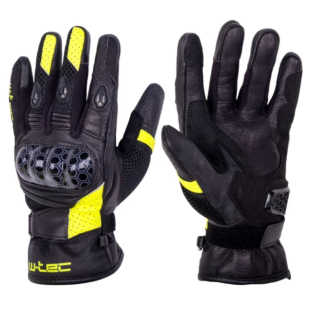 W-TEC Kudavo Motorrad-Handschuhe - schwarz-fluo