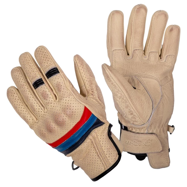 W-TEC Laudero Sommer-Motorradhandschuhe aus Leder - beige