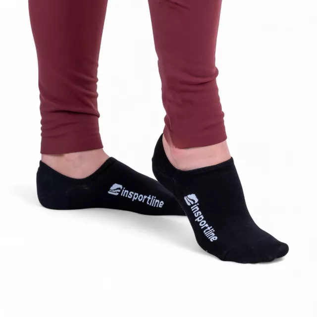 Unsichtbare Socken aus Bambus inSPORTline Silvatic Noshow AG+ antibakteriell - 3 Paar - schwarz