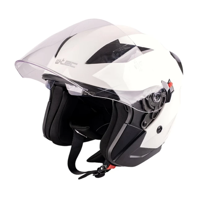 W-TEC Putta Motorrad-Helm - schwarz matt - weiss perlmutt