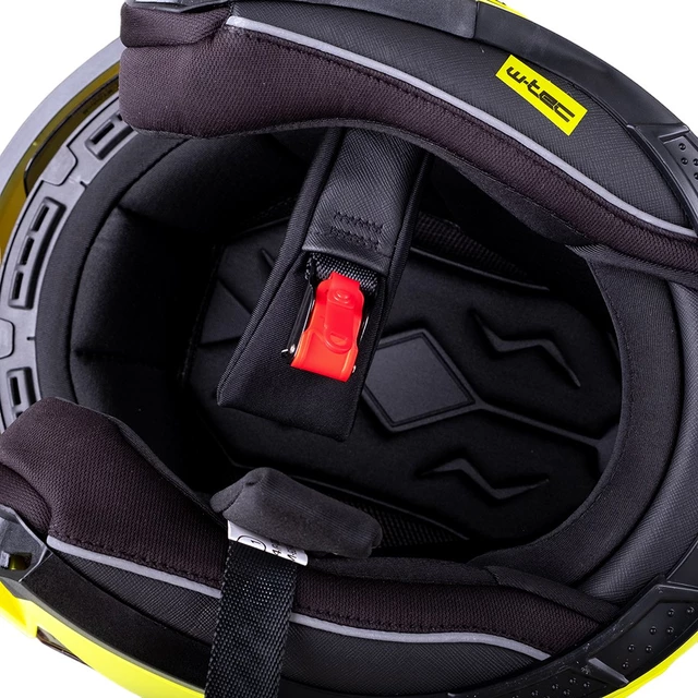 W-TEC Cullo aufklappbarer Motorradhelm - fluo gelb