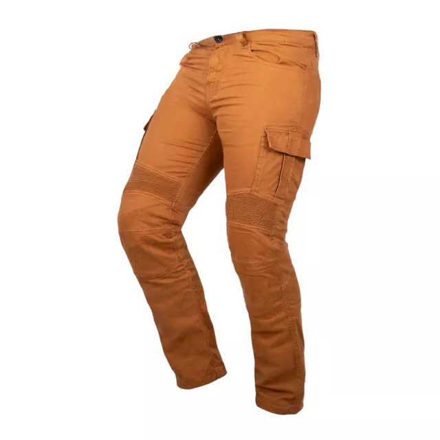 W-TEC Wallbridge Karamell Moto Jeans - karamelová