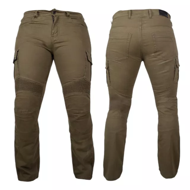 W-TEC Wallbridge Olive Moto Jeans - olivgrün