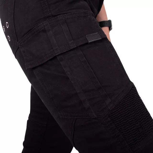 W-TEC Komehana Damen-Moto-Jeans - schwarz