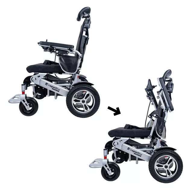 inSPORTline Hawkie Evo II Elektrorollstuhl mit verstellbarer Rückenlehne 700W - silber