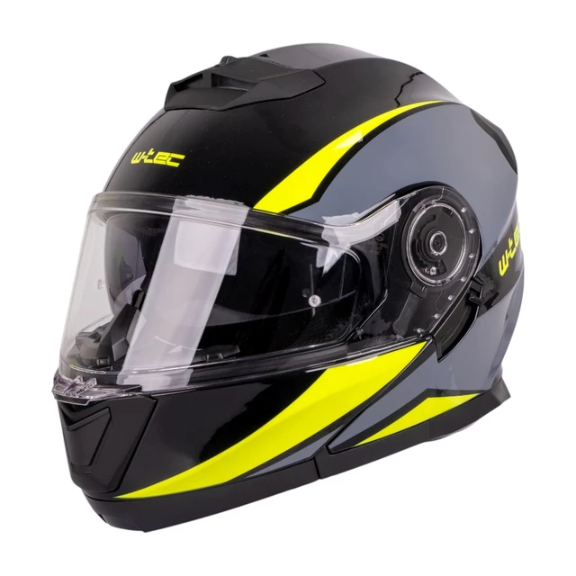W-TEC Banelmeda Klapphelm - Grau-Schwarz-Neongelb