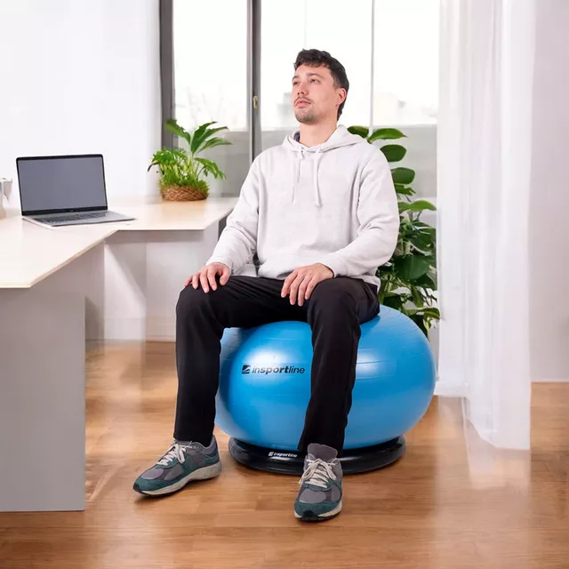 Gymnastikball inSPORTline Top Ball 85 cm mit BallBase - lila