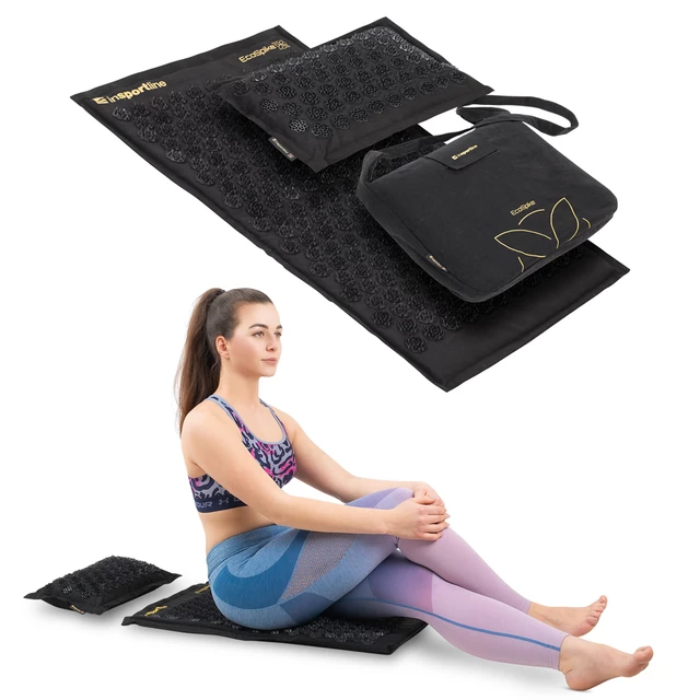 Akupressurmatte und Kissen inSPORTline EcoSpike - schwarz