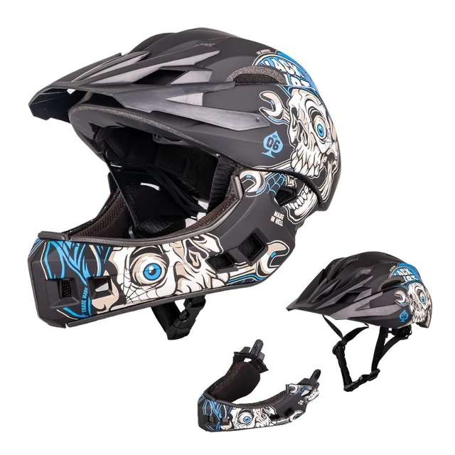 W-TEC Delgada Kinder-Downhill-Helm - Golden Stars - Black Heart Mechanic