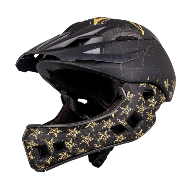 W-TEC Delgada Kinder-Downhill-Helm - Golden Stars